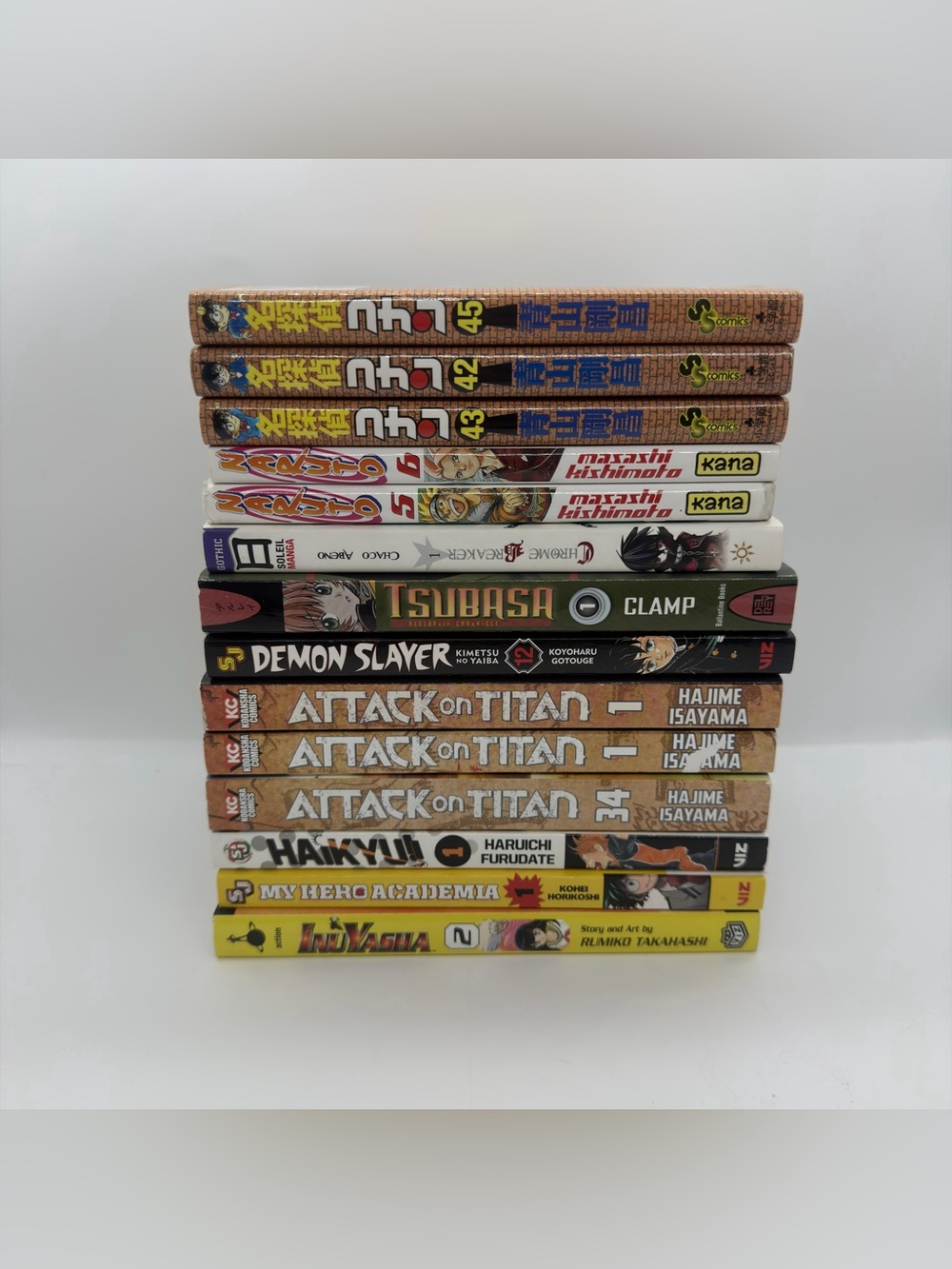 Manga Lot – Attack on Titan, Naruto, Demon Slayer, Haikyuu!! & More (15 Books)